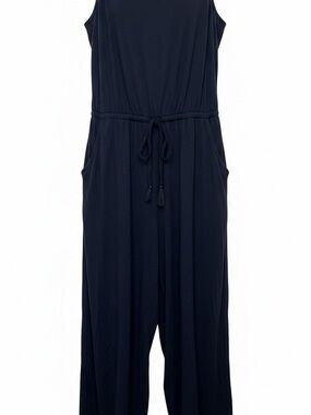 Women's Sleeveless Drawstring Jumpsuit - Navy NWT Ma